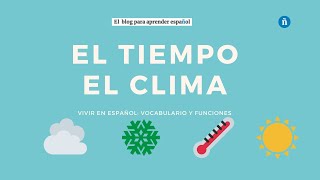 Spanish Vocabulary  El tiempo y el clima weather [upl. by Wertz]