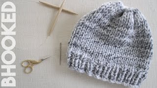 How to Knit a Hat for Complete Beginners [upl. by Kenta]