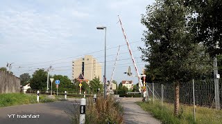 Railroad Crossing  Goldach CH  Bahnübergang Klosterstrasse  Passage à niveau [upl. by Ahtabat]