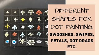 How to make different shapes in dot mandala painting PART 1 Swooshes swipes petals squares [upl. by Gilburt]