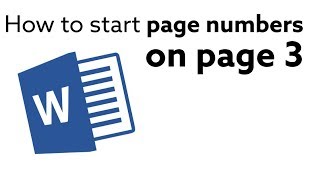 Microsoft Word  How to start page numbers on page 3 [upl. by Annaeirb820]