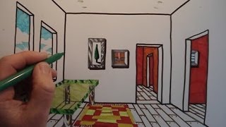 How To Draw A Room with One Point Perspective [upl. by Barnet]