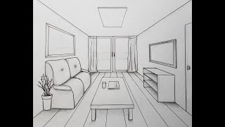 6th Grade Art OnePoint Perspective Room Drawing [upl. by Anelyak]