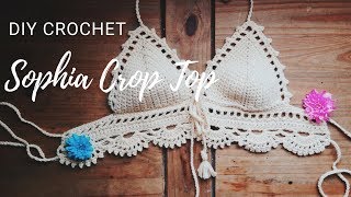 Crochet Crop Top Tutorial Sophia Crop Top [upl. by Nnylear409]